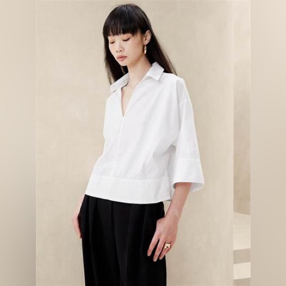 Banana Republic Tall Cruz Oversized Popover Shirt Top